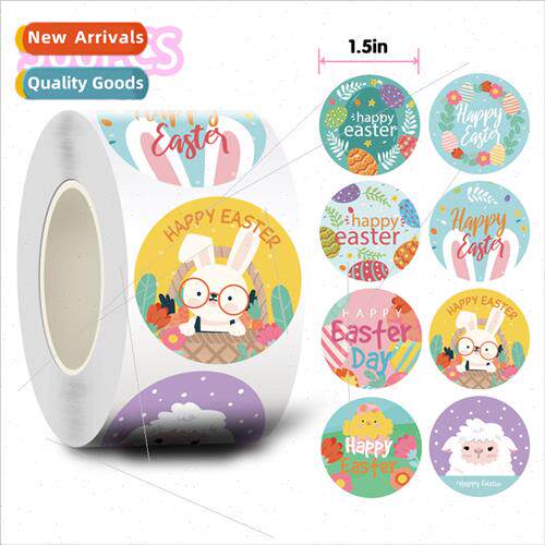 XH019 Round Easter Eggs Bunny Chick  Envelope Seal Party Dec
