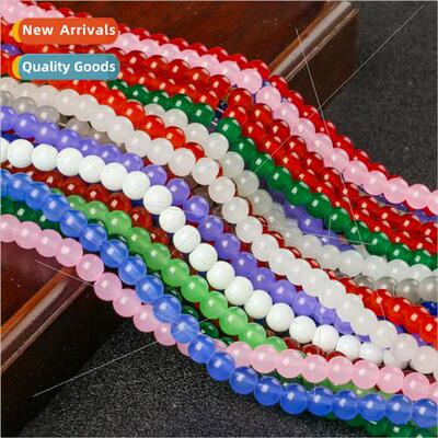 6mm crystal glass imation jade beads round diy handmade neck