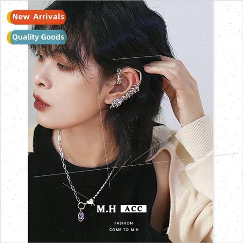 Grape ice dragon ridge phoenix tail earrings female whout ea