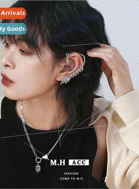 Grape ice dragon ridge phoenix tail earrings female whout ea