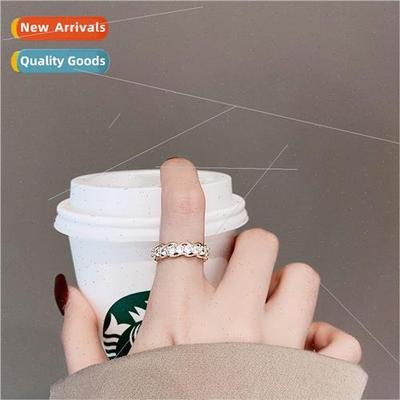Korea zirconia ring women niche fashion index finger ring op