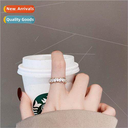 Korea zirconia ring women niche fashion index finger ring op