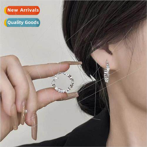 Korea irregular broken silver earrings earrings female niche
