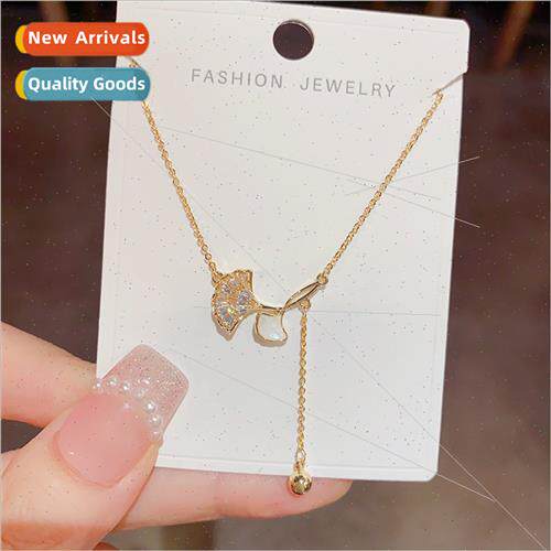 Korea fashion ginkgo leaf necklace tassel simple hundred mat