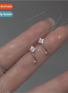 S925 silver earrings female students 2022 new tide simple ve