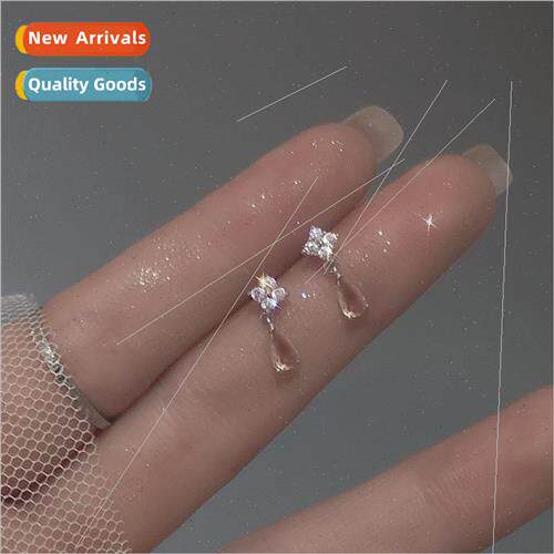 S925 silver earrings female students 2022 new tide simple ve