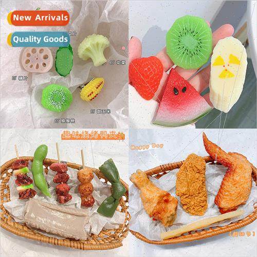 Fun creative baked chicken leg hair clips female cute side c