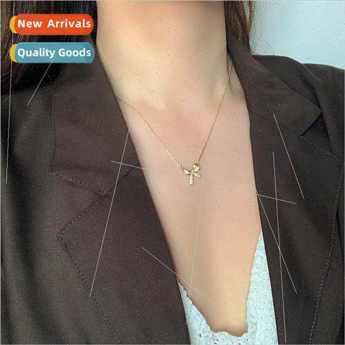 Bow tie necklace women 2023 new tide pendant niche hundred w
