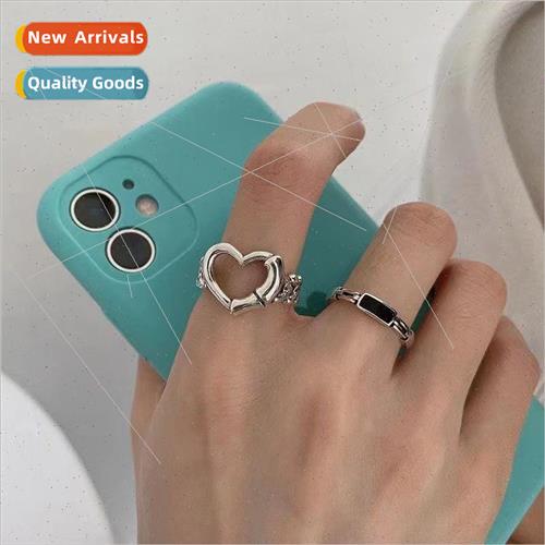 Chain hollowed out heart ring female fashion vintage do old