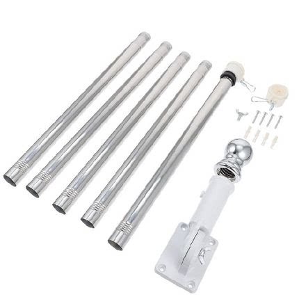 Flag Pole Flagpole Kit Rotating Wall Holder Rings Mount Set