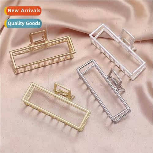 Europe Metal Rectangular Grab Clip Female Elegant Shark Clip