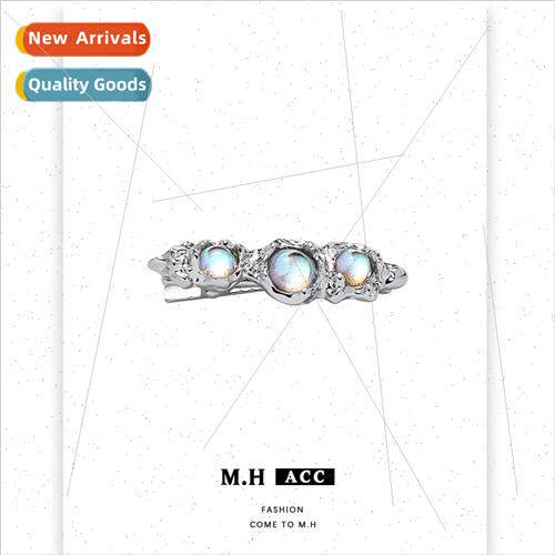 Moonstone hair clips side back head niche hairpin bangs clip