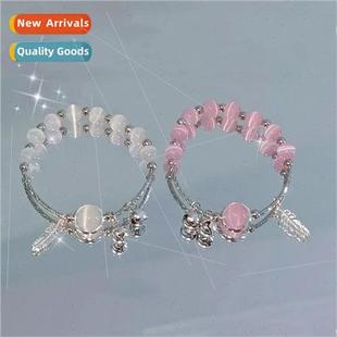 2023 Koreafashion new cat eye stone couple girlfriends femal