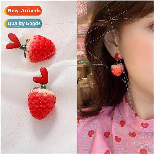 Sun a Yu Zhu flash earrings students cute sweet fru earrings