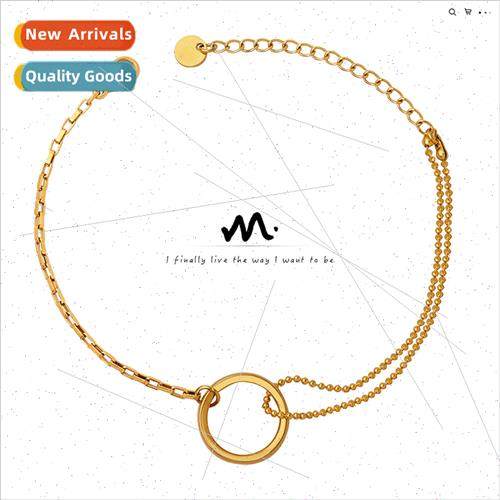 Circle Bracelet Box Chain wh Round Bead Chain Tanium Steel G