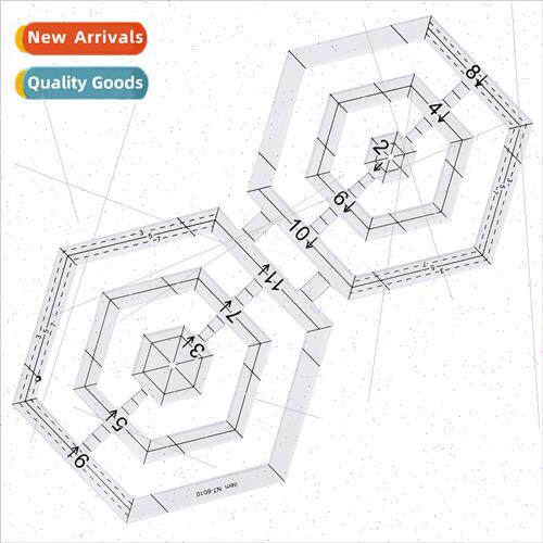 Double Hexagonal Acrylic Quilting Ruler Quilting Tools DIY Q