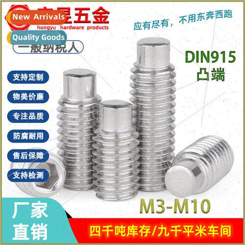 304 Hexagon socket cheese head set screws DIN915 raised end