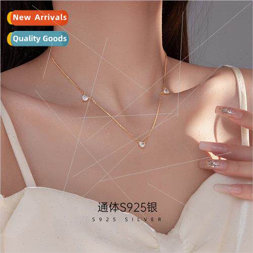S925 silver Japan peach heart necklace female niche premium