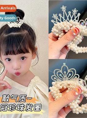 Children crown headdress princess headbltle girl new pearl p
