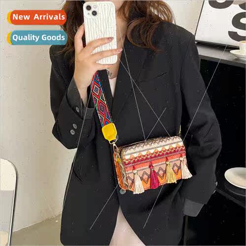 Summer Retro Tassel Bag 2023 High Colorful Shoulder Small Sq
