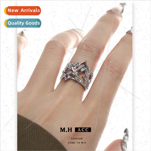 Zirconia Open Couple Ring ins hip cool niche cool couple rin