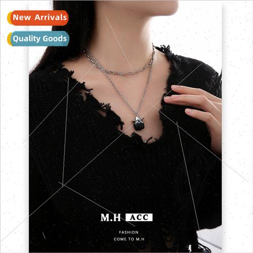 Autumn winter new oil drop ghost stacking necklace Europe sw