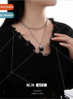 Autumn winter new oil drop ghost stacking necklace Europe sw