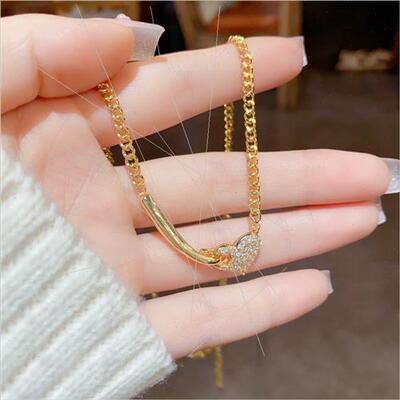 Mori sweet small fashion micro-encrusted love necklace celeb