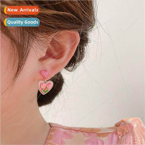 Korea niche earrings spring retro love earrings delicate ear