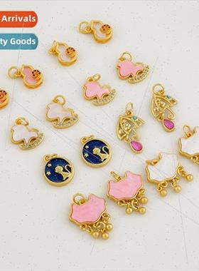 14k package gold color cat gourd starry wooden horse pendant
