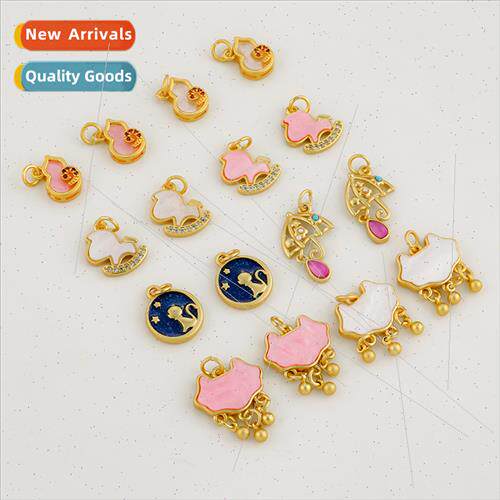 14k package gold color cat gourd starry wooden horse pendant