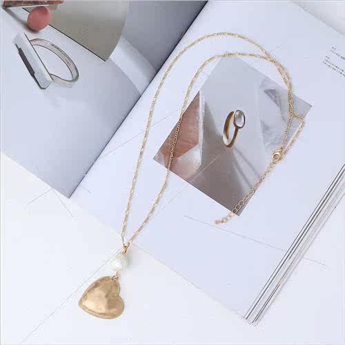 Long chain sweater chain hundred wh jewelry new heart pearl