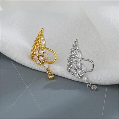 No need适用ear piercing angel wings ear bone clips women wil