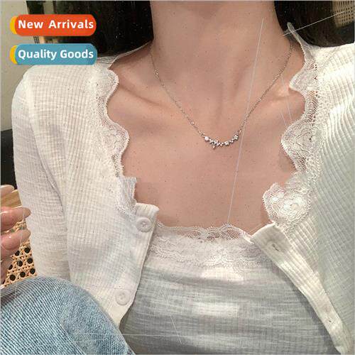 Super flash choker zirconia small flower necklace women ins
