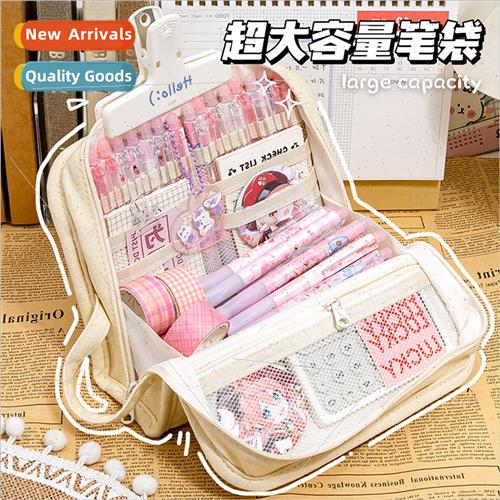 Morning breeze Ruige pen bag large capacy Korea canvas simpl
