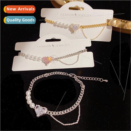 Korea fashion pearl chain love bracelet female delicate hund