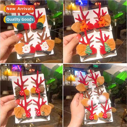 Autumn winter new Christmas elk antlers hair clips side clip