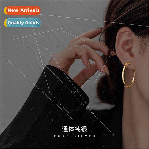 925 silver circle earrings 2023 new ins tide atmosphere earr