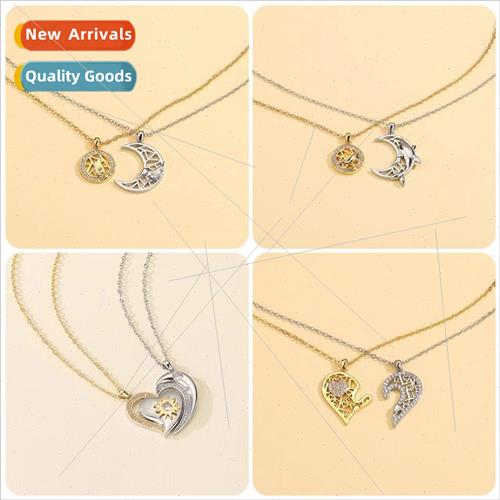 Patchwork Couple Necklace Pair Model Niche Pendant Memorial