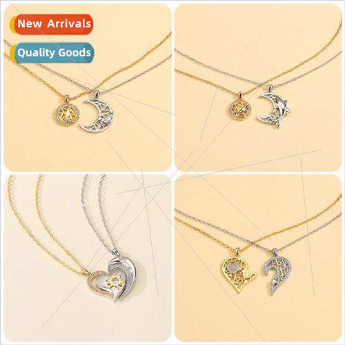 Patchwork Couple Necklace Pair Model Niche Pendant Memorial