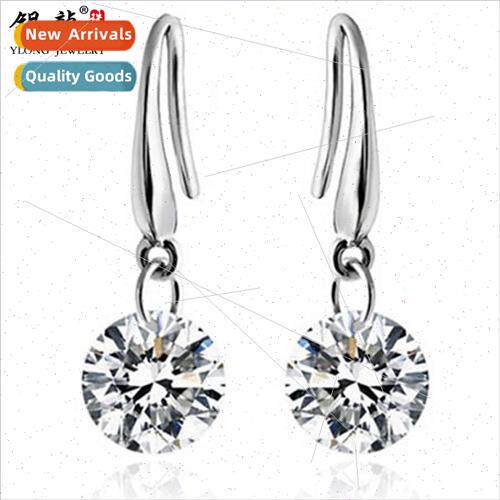 S925 silver Korea  simple fashion single set standing zircon