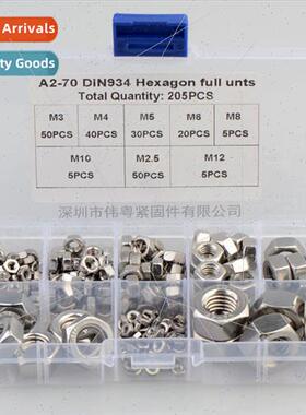205pcsM2.5 3 4 5 8 10 12304 934 Hexagon Nut Combination Set