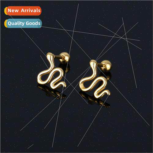 Europe new simple small snake earrings jewelry stainless ste