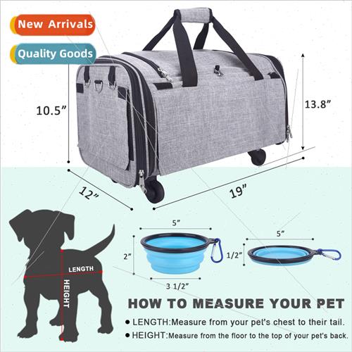 Foldable universal wheel handheld pet bag hidden out portabl