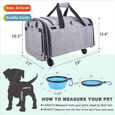 Foldable universal wheel handheld pet bag hidden out portabl