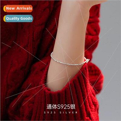 S925 silver simple OT buckle broken silver bracelet female n