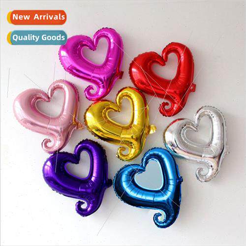 18 inch hook heart aluminum film balloon double hook heart b