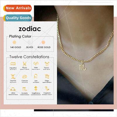 stainless steel twelve constellations pendant female tanium
