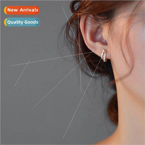 s925 silver pin flash diamond oil drop double layer earrings