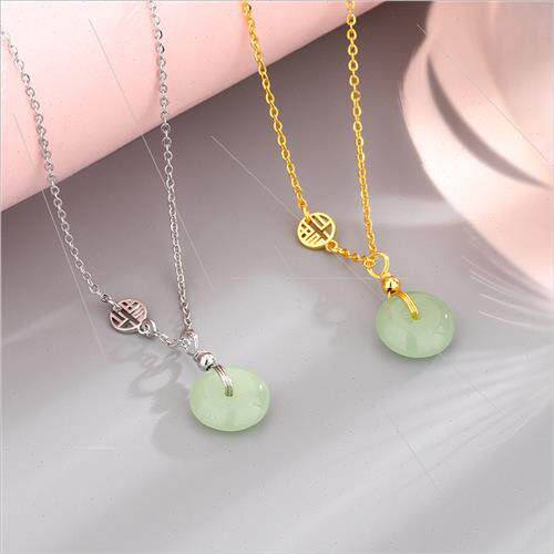 Inving wealth good tune jade collarbone chain exquise retro